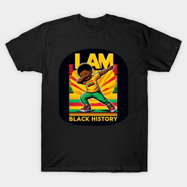 I Am Black History, Kid Dabbing, Celebrate African American Heritage T-Shirt by ThatVibe